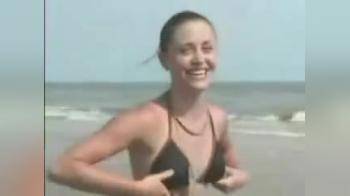 video of Teen stripping and showing off on the beach