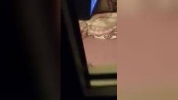 video of Blonde girl watching laptop porn and fingering pussy under cover voyeur window