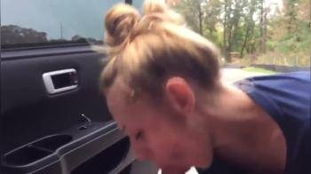 video of Blonde giving road head