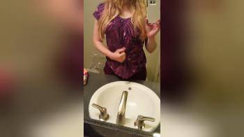 video of Ginger flashing her tits