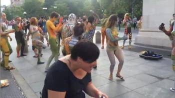 video of Bodypainted People Dancing