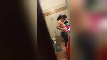 video of Topless in the bathroom 4