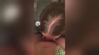 video of Sucking in a Public Restroom with Messy Facial