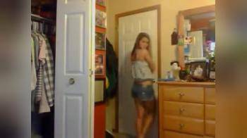 video of Cute girl strips down naked