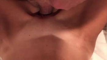 video of Cumming on her mature tits