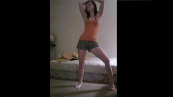 video of Skinny babe dancing and stripping