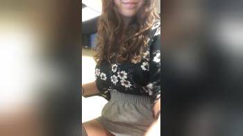 video of Flashing her tits at the desk 2