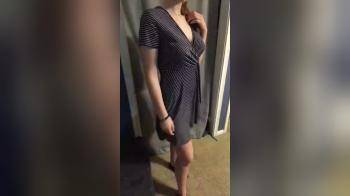 video of Takes down dress to reveal great tits