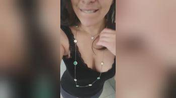 video of teasing her tits with a filmed selfie