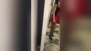 video of Filming herself in lingere