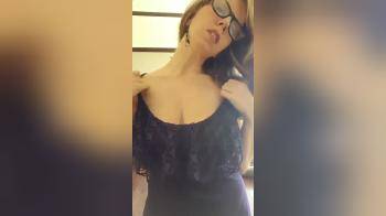 video of Nerdy girl flashes her bigtits