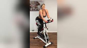 video of Hot girl ride bike with dildo