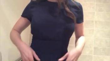 video of Blue dress flashing her tits