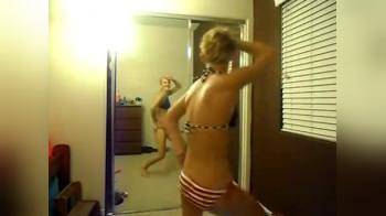 video of Filmed Dancing in front of mirror