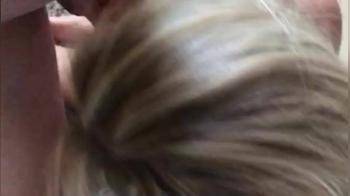 video of Sucking off cock of her boyfriend on the floor