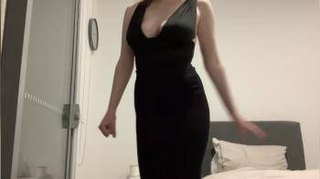video of Black dress strips down naked