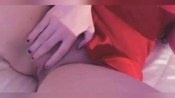 video of Play time girl in red dress masturbating