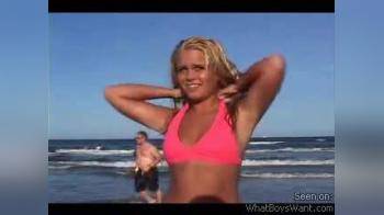 video of beach babe