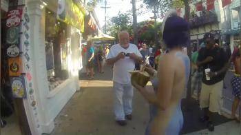 video of body painted nude walking in public