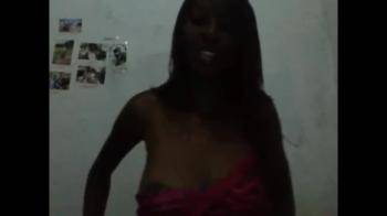 video of Shows her hot black body on webcam 
