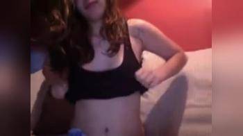 video of Pretty brunette plays for bf on cam with vibrator 