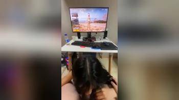 video of Blowjob while playing video games