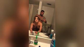 video of Bathroom sex doggy filming in the mirror