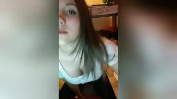video of Brunette Flashing boobs 