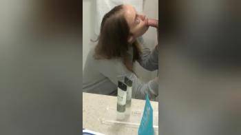 video of College blowjob in bathroom during party