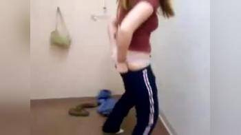 video of just two teens girls having fun in a change room