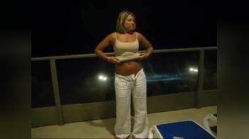 video of Wife filmed on holiday balcony