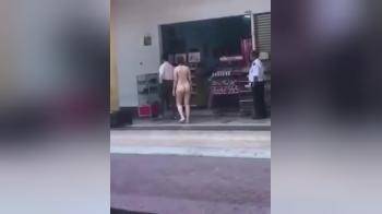video of Naked woman on street