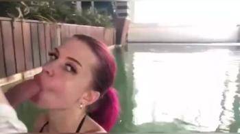 video of pool spa slow blowjob