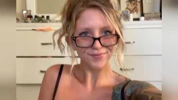 video of busty blonde glasses tattoo