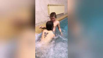 video of Pool naked girls kissing