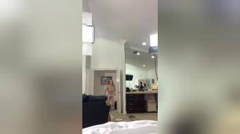 video of Running naked and landing with her pussy on camera