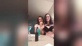 video of Flashing her friends tits on camera