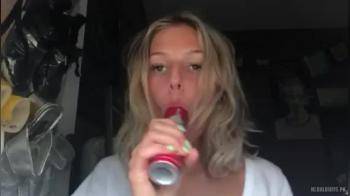 video of Stripping naked and sucking on deo bottle