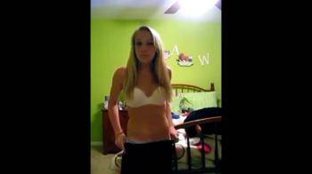 video of Young teen strips down