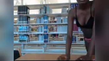 video of Black Cam Girl in Library