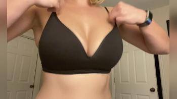 video of Blonde flashing her amazing big round tits