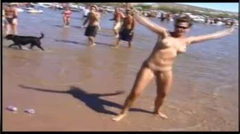 video of Naked Cartwheels on Beach