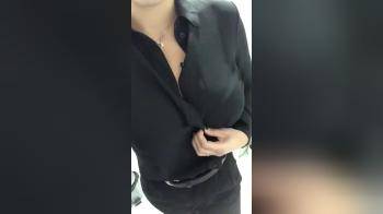 video of opening blouse and revealing one tit