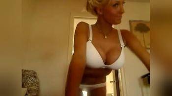 video of All American busty blond girl shows new bra