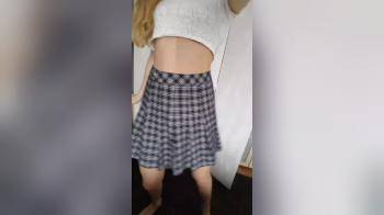 video of skirt dancing and plug reveal