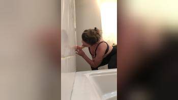 video of Busty woman sucks and fucks a dildo