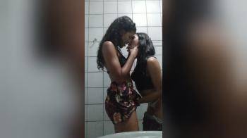 video of Best Friends Lesbians Public Bathroom
