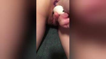 video of Using vibrator from the back on her pussy
