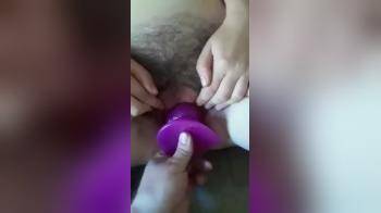 video of fat purple dildo fucking