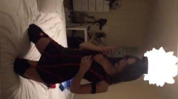 video of Hot sexy babe uses phone to film naughty film 4 bf